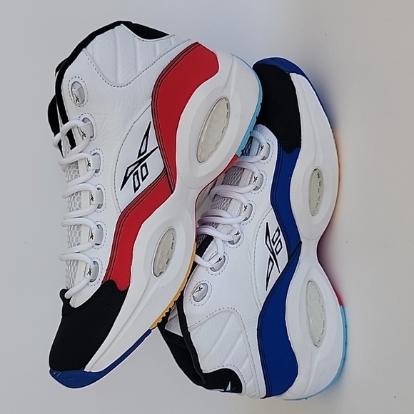 Reebok QUESTION MID Footwear White/Core Black/Vector Red SIZE 10 H01321 main image 9
